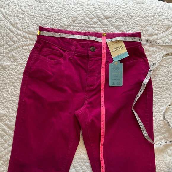 St. John's Bay Straight Corduroy Pants Women's Size 4 Mid Rise FESTIVAL FUCHSIA - Picture 8 of 11